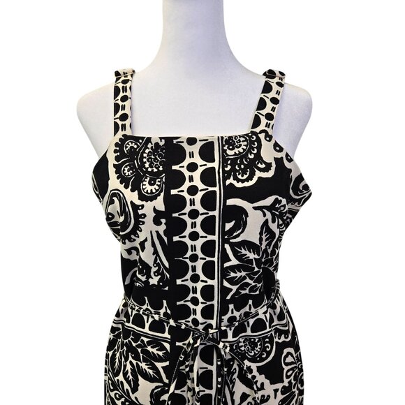 Tahari ASL Border Print Fringe Trim Sheath Dress Size 2 - Picture 5 of 8